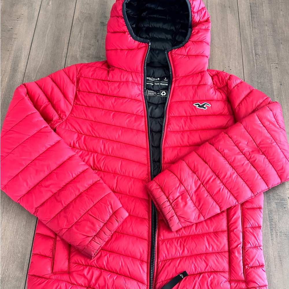 Hollister Kids Bright Red Puffer Jacket